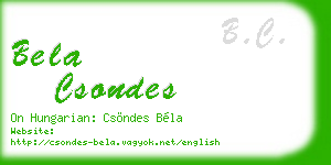 bela csondes business card